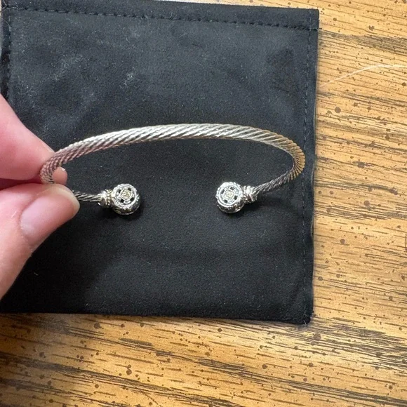 Brighton Silver Cable Bracelet with Gold Accents - Picture 2 of 5